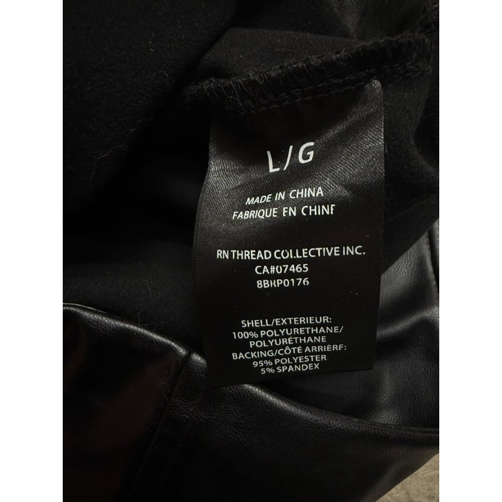 Studio Badgley Mischka Black Pull On Vegan /Faux Leather Leggings Size Large - Picture 5 of 8
